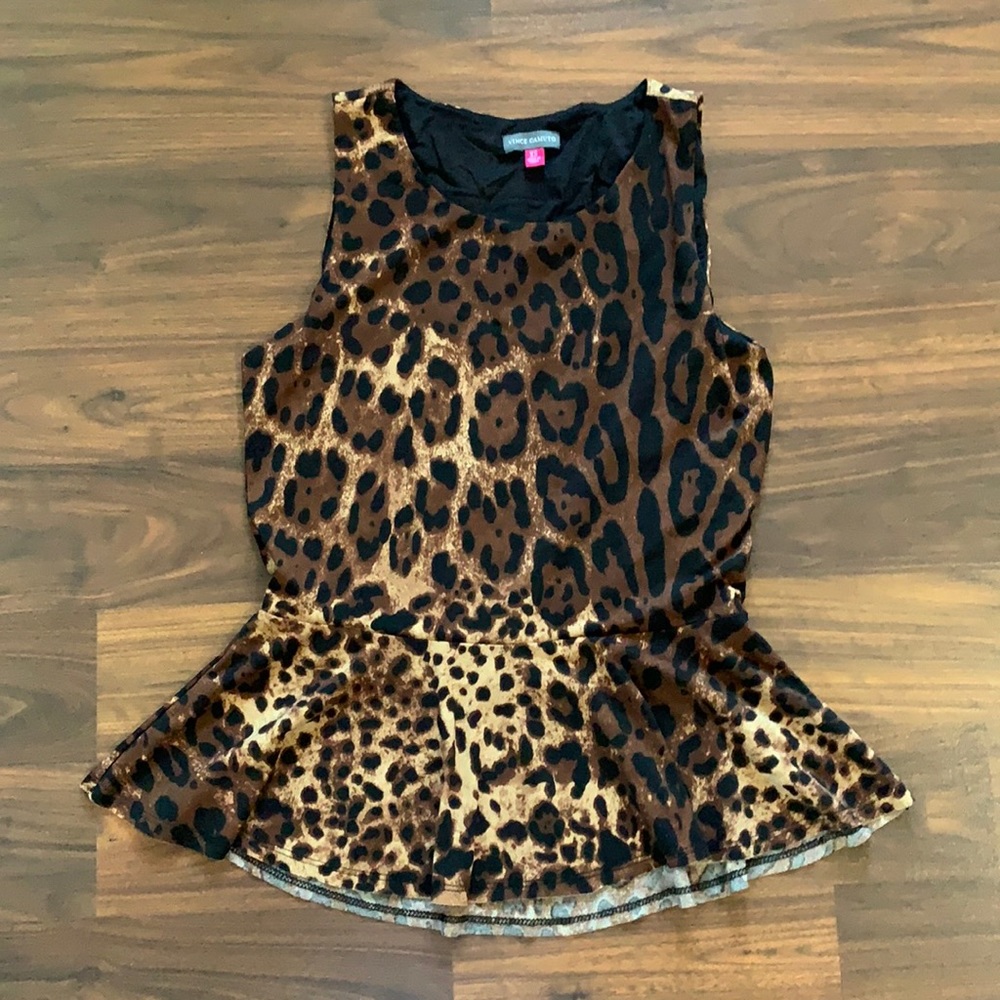 Vince Camuto Peplum Cheetah Blouse